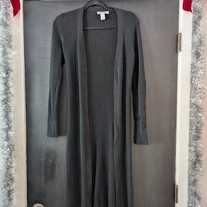 White House/Black Market long black cardigan with side slits